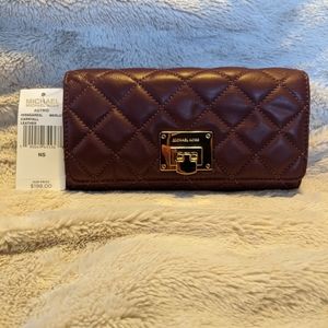 NEW WITH TAGS! Michael Kors merlot leather wallet